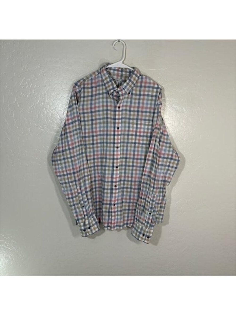Peter Millar Shirt Mens XL Multicolor Plaid Button Down Long Sleeve Cotton